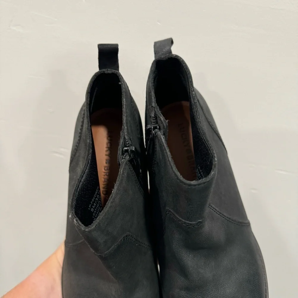 Lucky Brand Faydren Ankle Bootie Leather Size 8 Block Heel